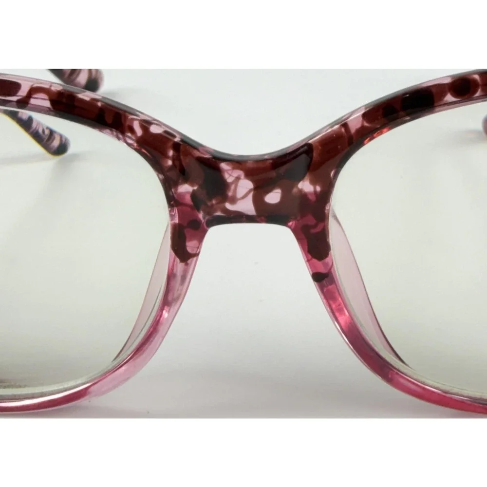 Zenni Pink Tortoise Womens Cat Eye Plastic Full Rim Eyeglasses FRAMES ONLY